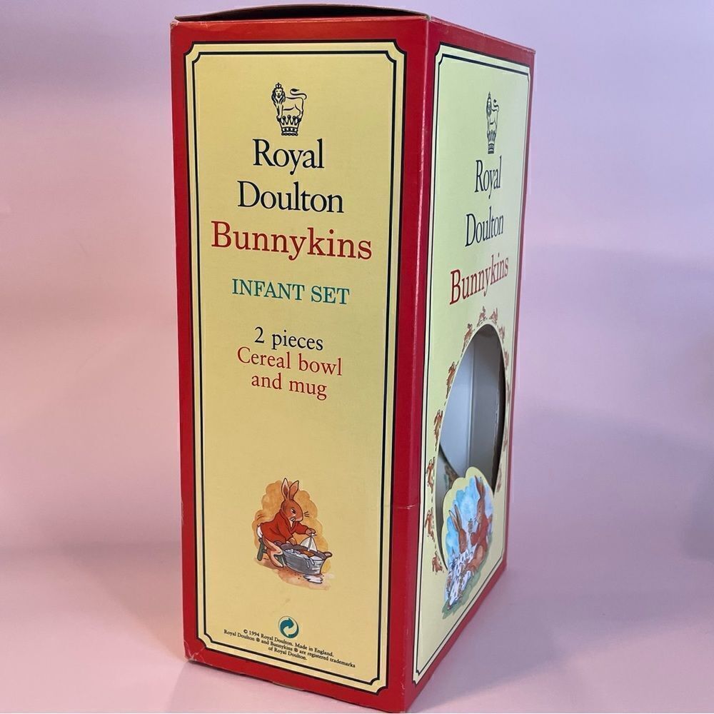 Royal Doulton Bunnykins Infant Set 2 Pieces Cereal Bowl and Mug 1994 China set - Picture 2 of 14